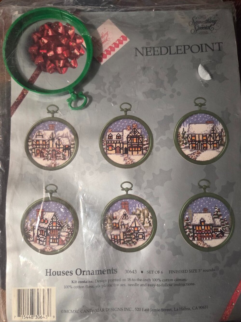 VTG Something Special Needlepoint House Ornaments Kit Set of 6 New #30643